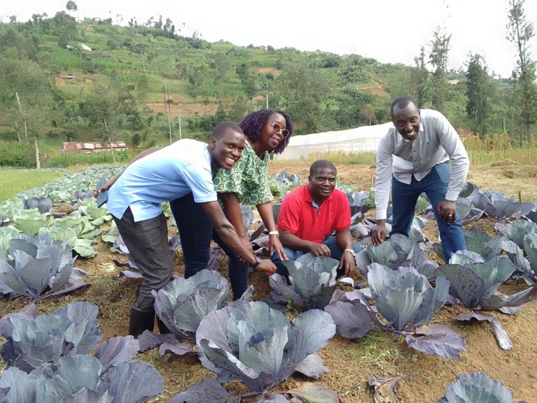 Mr. Pierre Celestin Masengesho (left) with Kilimo Trust CEO, IFAD representative and Andrew Gashayija, Kilimo Trust’s coordinator of the R-YES project